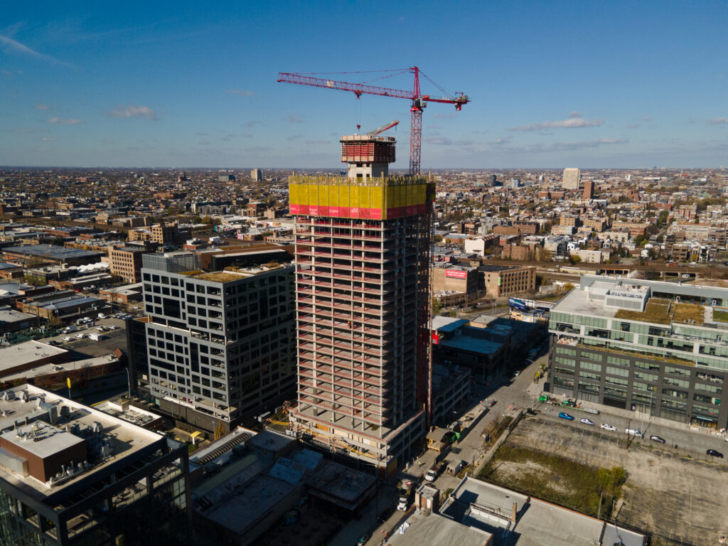 Construction photography of Calico Construction Site in Chicago south loop