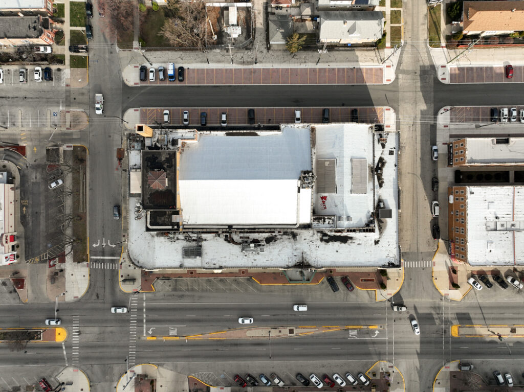 aerial image of Olympic Theater in Cicero IL